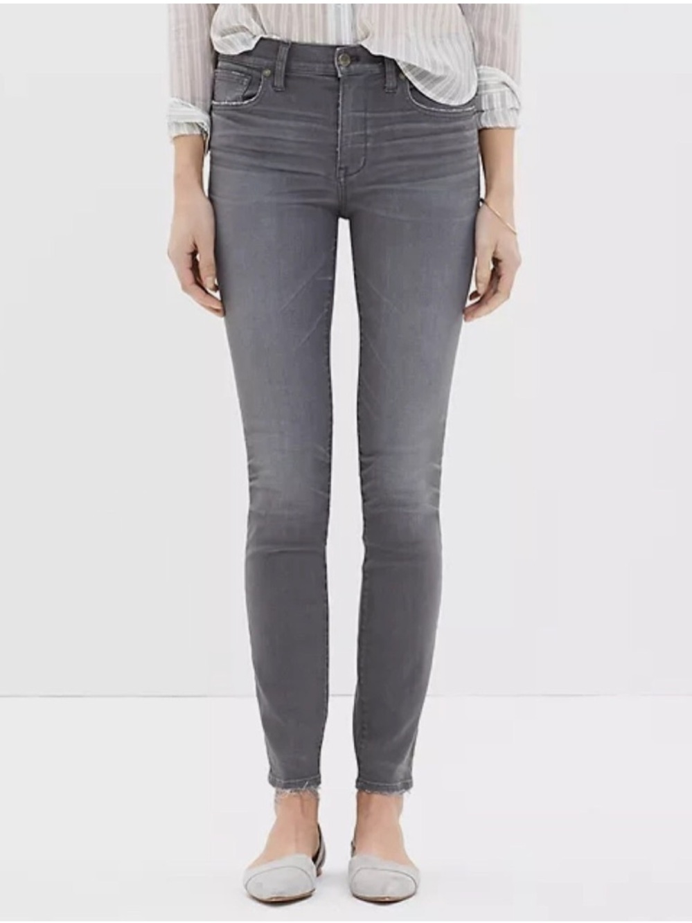 Madewell 9” High Riser Skinny Gray Wash Denim Jeans Women’s Size 27